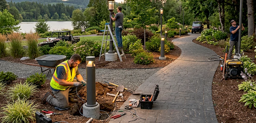 Landscape Post, Pole, and Bollard Lighting Installation in Hixson