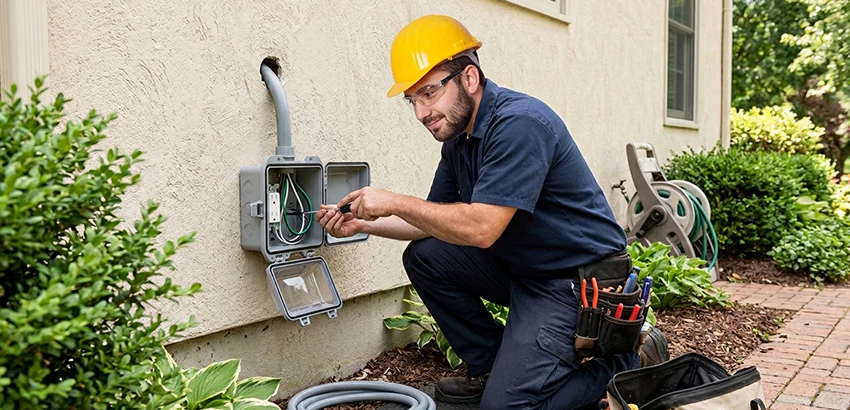 Outdoor Outlet Installation on Vinyl Siding in Hixson